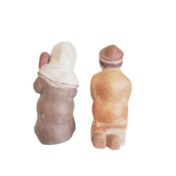 Vintage Clay Figurines Christmas Scene Wise Men Adult's 3.5" Brown Collectible - Picture 3 of 9